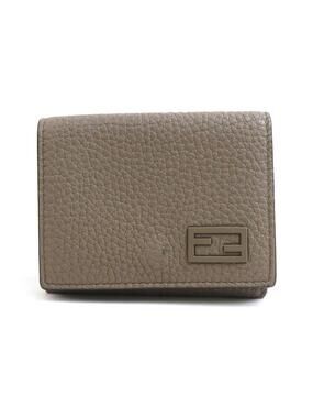 Auth Fendi Trifold Wallet Khaki Brown #302958F16B